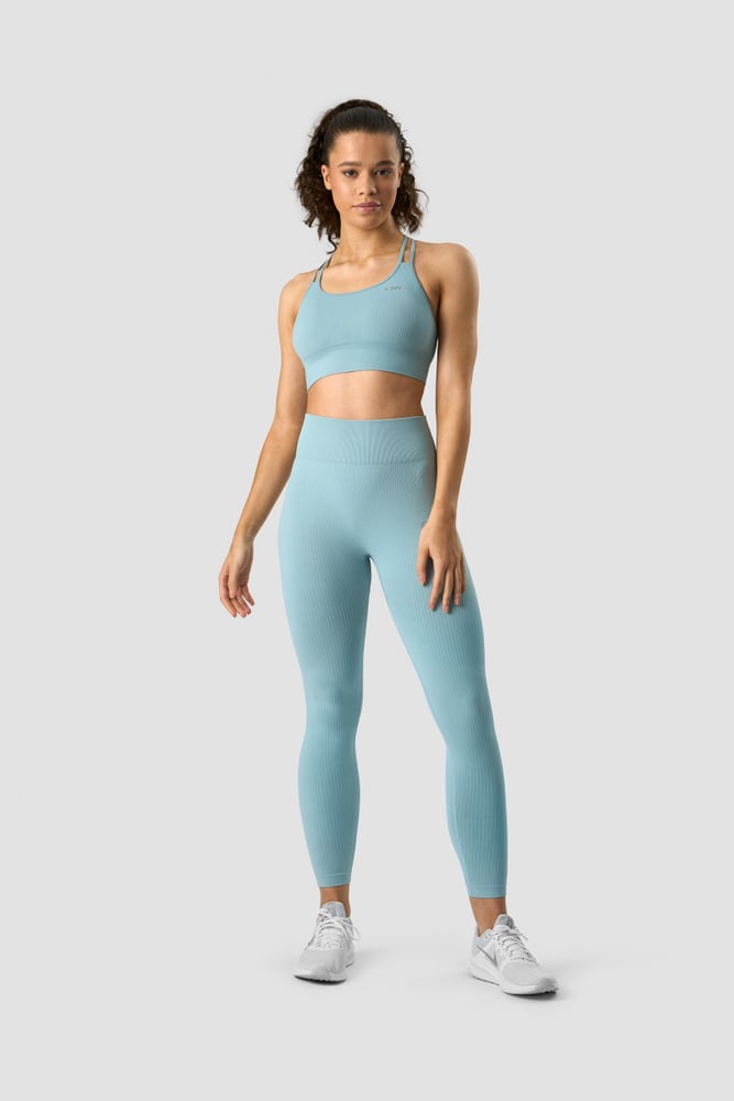 ribbed define seamless tights pale blue