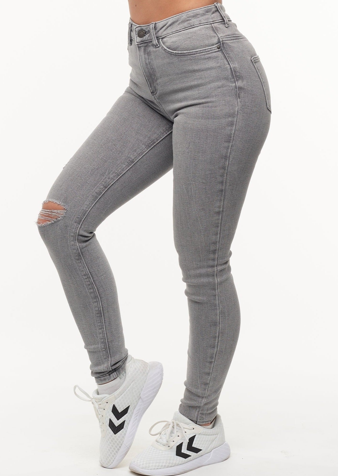 Callie Skinny Jeans - Grey - for kvinde - NOISY MAY - Jeans